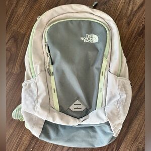 The North Face Gray and Mint Green Backpack
